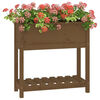vidaXL Plantenbak met schap 82,5x34,5x81 cm grenenhout honingbruin