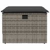 vidaXL Tuinkruk met kussen 55x55x37 cm poly rattan grijs