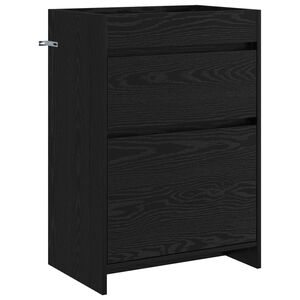 vidaXL Badkamer Onder Wasbak Kast Zwart eiken 56 x 37,5 x 81 cm