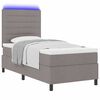 vidaXL Boxspring bed met matras met LED Taupe 100 x 200 cm Stof