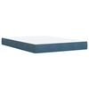 vidaXL Boxspring met matras fluweel donkerblauw 140x190 cm