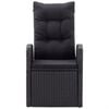vidaXL 5-delige Tuinset met kussens zwart