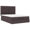 vidaXL Ottoman bed met matras en LED's 140x190cm stof donkerbruin