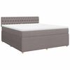 vidaXL Boxspring met matras stof taupe 180x200 cm