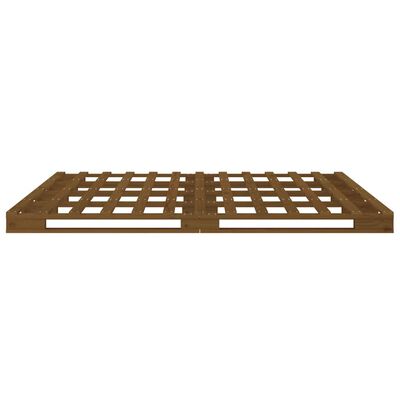 vidaXL Palletbed massief grenenhout honingbruin 140x190 cm