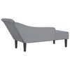 vidaXL Chaise longue met kussens stof lichtgrijs