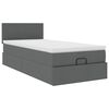 vidaXL Ottoman bed met matras 100x200cm stof donkergrijs