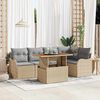 vidaXL Tuin Sofa Set met kussen 6 pcs beige en lichtgrijs