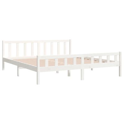 vidaXL Bedframe massief hout wit 160x200 cm