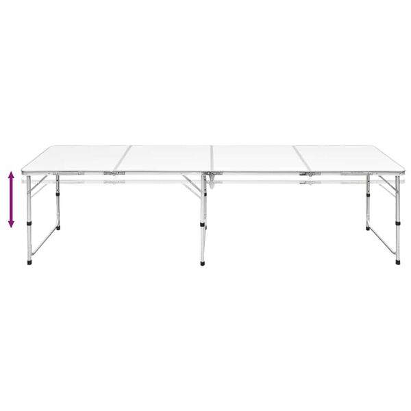 vidaXL Campingtafel inklapbaar en verstelbaar 240x60 cm aluminium