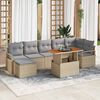 vidaXL Tuin Sofa Set met opslag 8 pcs Beige Poly riet