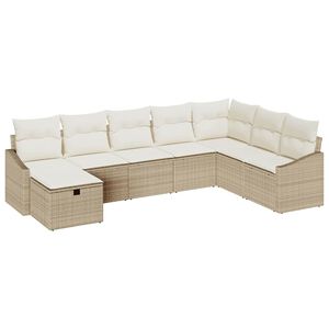 vidaXL Tuin Sofa Set met kussen met opslag 8 pcs poly rattan