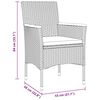 vidaXL Tuin eettafelset met kussen 5 pcs Grijs poly rattan
