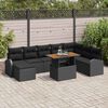 vidaXL Tuin Sofa Set 9 pcs Zwart Poly rattan en gepoedercoat staal