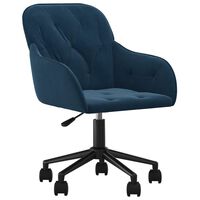 vidaXL Kantoorstoel draaibaar fluweel blauw