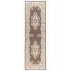 vidaXL Tapijtloper FLORNES Geweven Taupe patroon 67 x 200 cm PP 7 mm