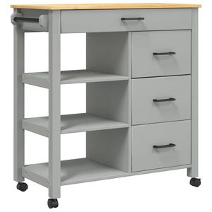 vidaXL Keukentrolley MONZA 84x40x88,5 cm massief grenenhout