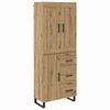 vidaXL Hoge kast Artisan Eiken 69,5 x 34 x 180 cm Bewerkt hout