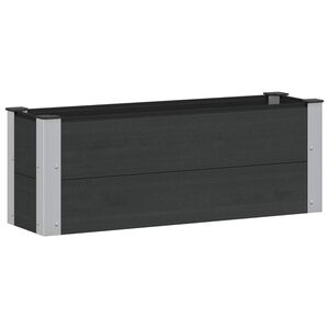vidaXL Verhoogde plantenbak Zwart 100 x 30 x 36 cm alu.