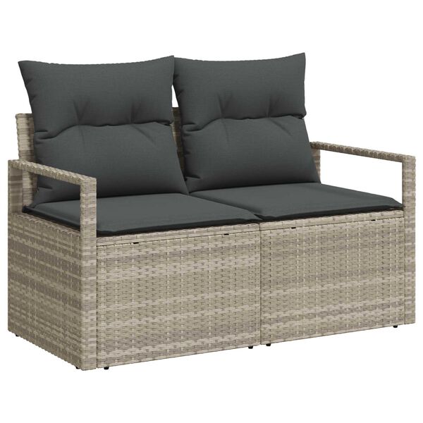 vidaXL Tuin Sofa Set 9 pcs Licht Grijs en Donker Grijs poly rattan