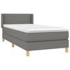 vidaXL Boxspring met matras stof donkergrijs 90x190 cm