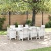 vidaXL Tuin Eetset 9 pcs Wit Polt riet
