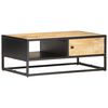 vidaXL Salontafel met bewerkte deur 90x55x36 cm ruw mangohout