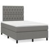 vidaXL Boxspring met matras en LED stof donkergrijs 120x190 cm