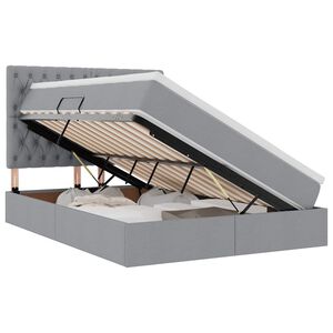 vidaXL Opbergbed met LED met matras Lichtgrijs 140 x 190 cm Polyester