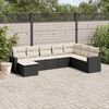 vidaXL 8-delige Loungeset met kussens poly rattan zwart