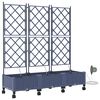 vidaXL Tuin Pot met Irrigatie en Wielen 3 st Grijs 120 x 40 x 132 cm