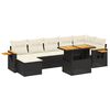 vidaXL 8-delige Loungeset met kussens poly rattan zwart