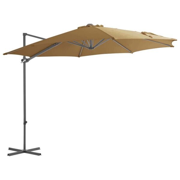 vidaXL Parasol met draagbare voet taupe