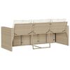 vidaXL Tuinbank 3-zits met kussens poly rattan beige