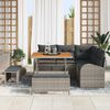 vidaXL Tuin Sofa Set met kussen 8 pcs Grijs Poly riet