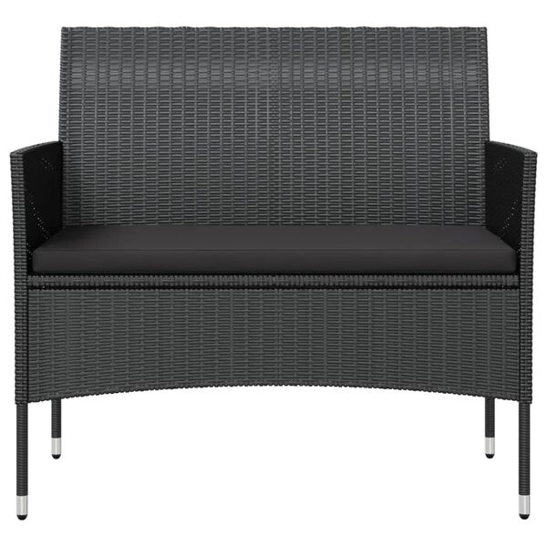 vidaXL 16-delige Loungeset met kussens poly rattan zwart