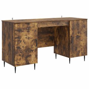 vidaXL Bureau Gerookt eiken 142,5 x 50 x 75 cm Bewerkt hout