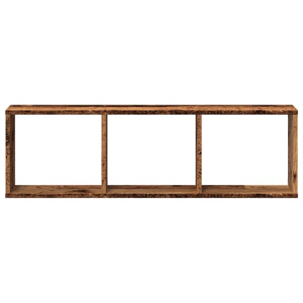 vidaXL Wandkast 100x16x30 cm bewerkt hout oud houtkleurig