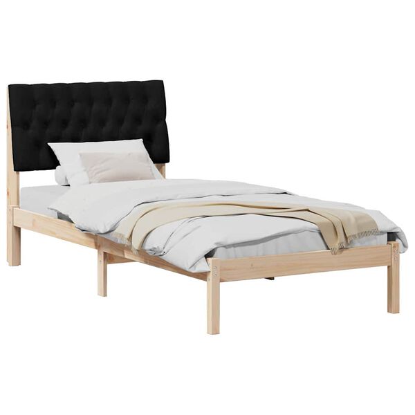 vidaXL Bedframe met Gevoerd Hoofdgedeelte Bruin 90 x 200 cm