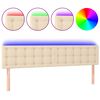 vidaXL Hoofdbord LED 160x5x78/88 cm stof cr&egrave;mekleurig