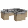 vidaXL 11-delige Tuinset met kussens poly rattan beige