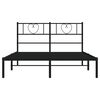 vidaXL Bedframe met hoofdbord metaal zwart 160x200 cm