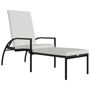 vidaXL Ligbed met voetensteun polyetheen rattan bruin