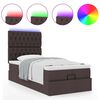 vidaXL Ottoman bed met matras en LED's 80x200cm stof donkerbruin