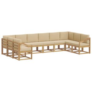 vidaXL Buiten bankenset 10 st Wit en Beige
