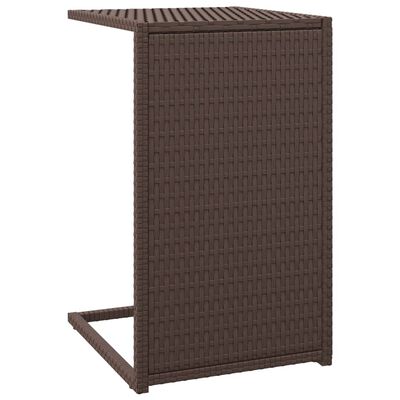 vidaXL Bijzettafel C-vormig 40x35x60 cm poly rattan bruin