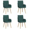 vidaXL Eettafelstoelen 4 st Stof Donkergroen 60 x 56 x 96 cm