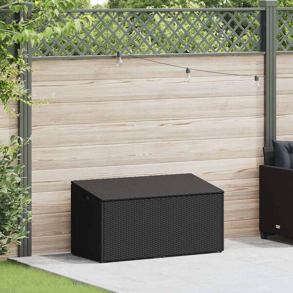 vidaXL Tuinbox Zwart 110x50x58 cm Poly Rattan