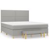 vidaXL Boxspring met matras stof lichtgrijs 180x200 cm
