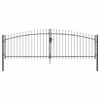 vidaXL Dubbele Poort met slot Woerden Grijs 400 x 174,5 cm Staal